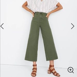 Madewell “Emmett Wide-Leg Crop Pants” | Light Sage